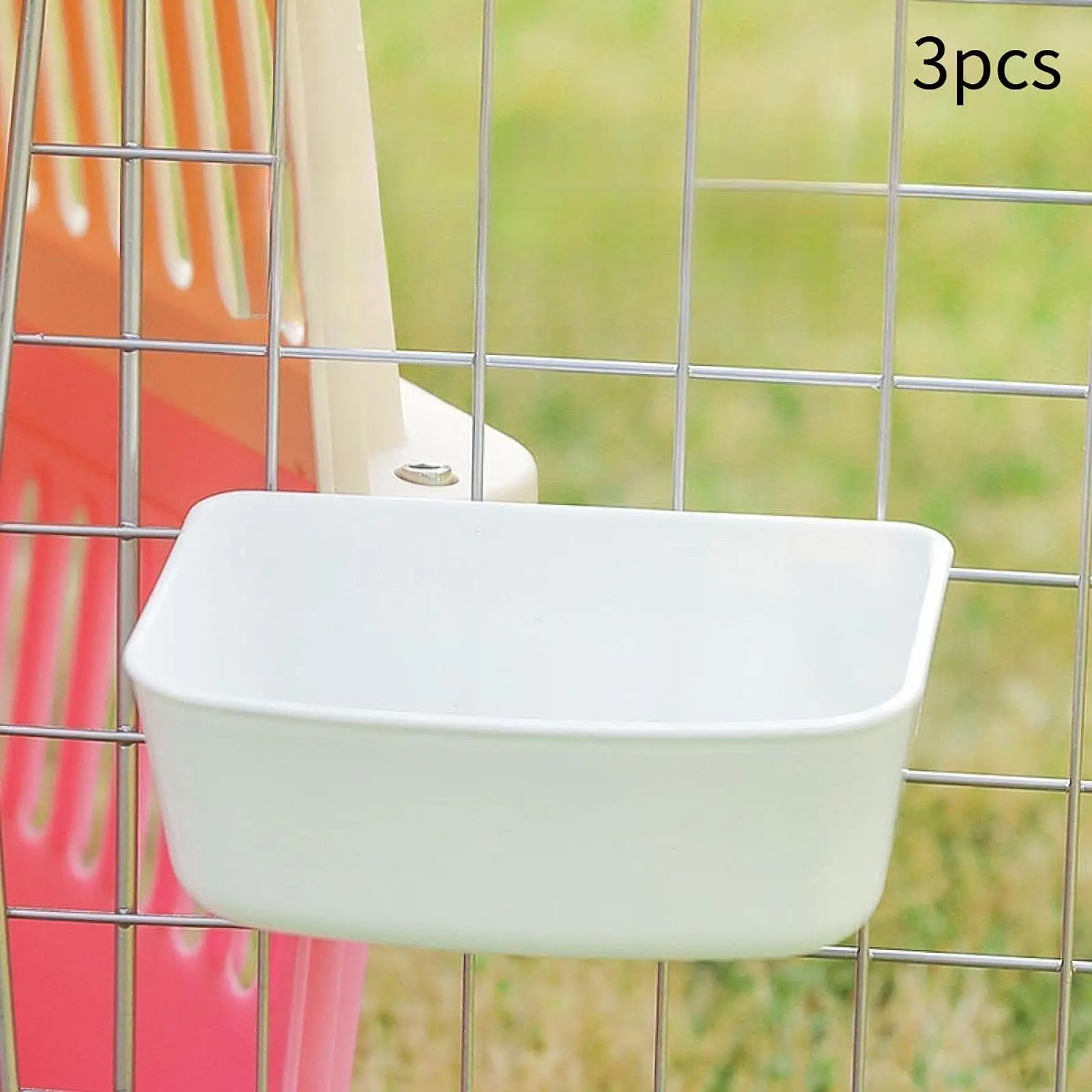 Cuencos colgantes para cajas de mascotas, plato multiusos para alimentación de perros con gancho, accesorios para conejos, Chinchillas, alimentador para gatos, 3 uds. - imagen 5