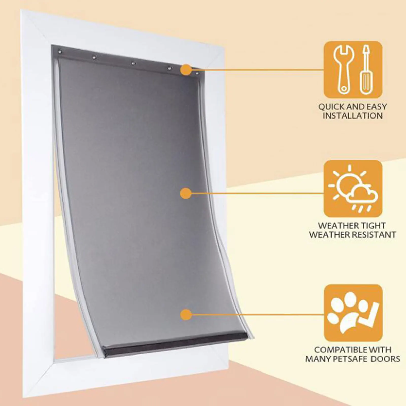 Puerta plegable para perros y gatos – resistente, solapa de repuesto - imagen 4