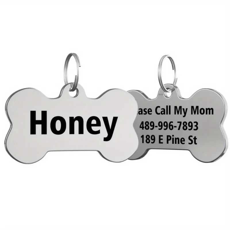 Placa identificativa acero inoxidable para perro y gato – Grabado antipérdida - imagen 5