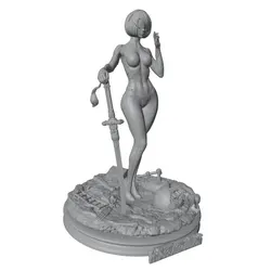 Figura de resina 1/24 Warrior miniatura gris, sin montar ni pintar