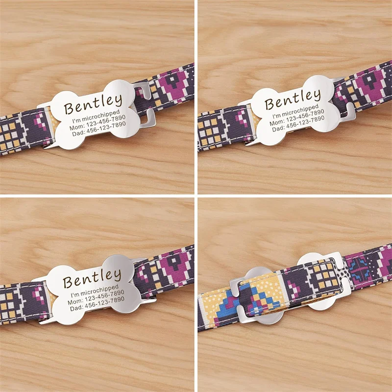 Placa identificación para perros y gatos con grabado curvo para collar - imagen 4