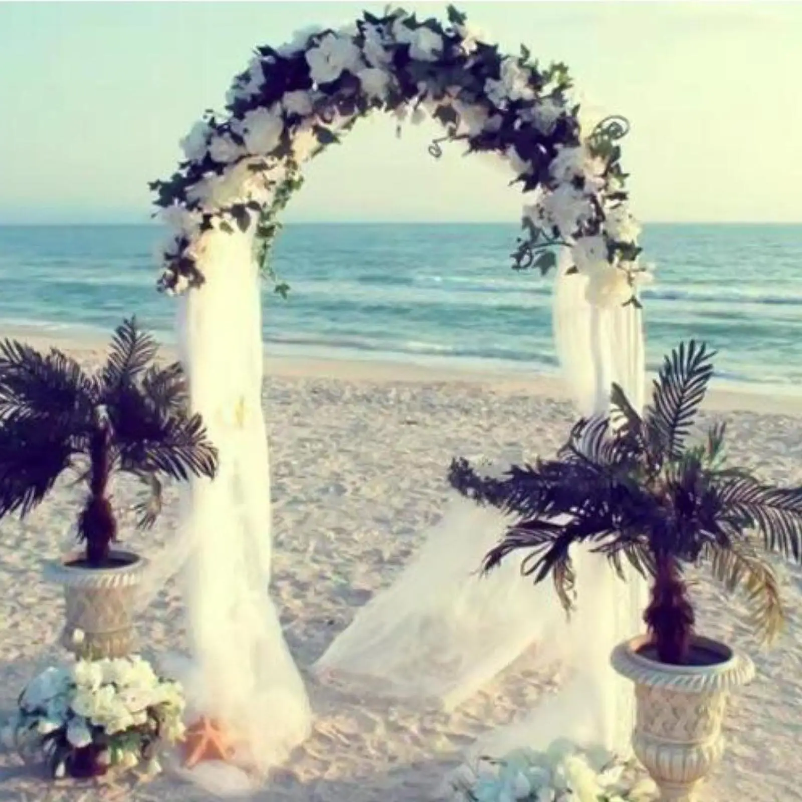 1 Uds. Arco de jardín de Metal, marco de acero resistente de gran tamaño, Kit de arco de enrejado de Metal DIY para telón de fondo de ceremonia de boda - imagen 2