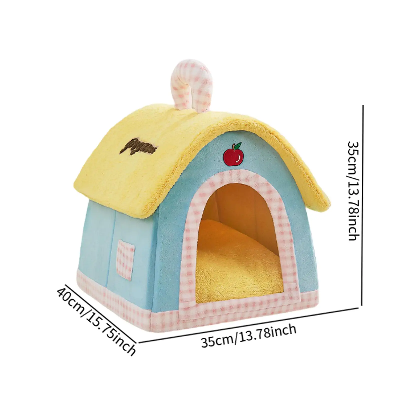 Casa para gatos semicerrada, desmontable, portátil, suave, cálida, para invierno, cama para gatos para animales pequeños, cachorros, gatitos, suministros para mascotas - imagen 5