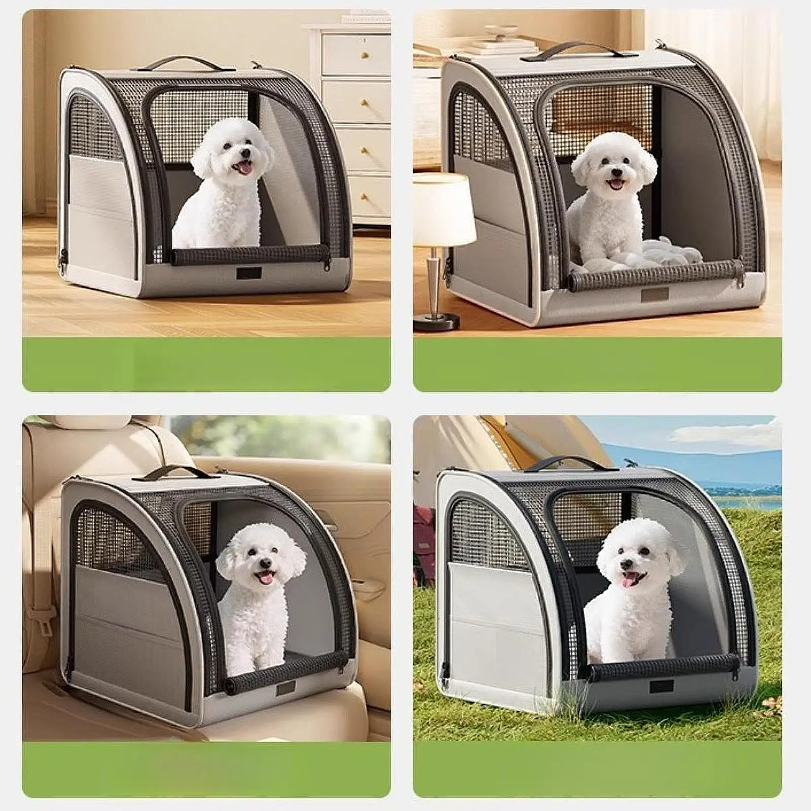 Mochila transportadora de tela Oxford para gatos, cama transpirable para perros y mascotas, bolsa de viaje para animales pequeños, bolsa de transporte de viaje para acampar al aire libre - imagen 4