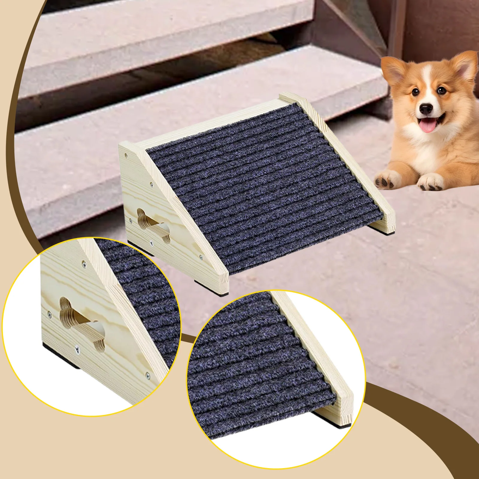 Escalera antideslizante para perros, escalera segura multifuncional para cachorros, rampa para gatos mayores, escalones para cama alta, sofá, suministros para mascotas - imagen 3