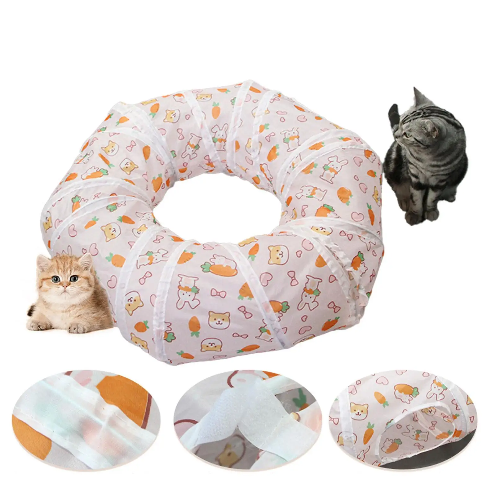Túnel para gatos, casa de juegos plegable para mascotas, tubo circular para túnel para mascotas para animales pequeños de interior, suministros para mascotas - imagen 4