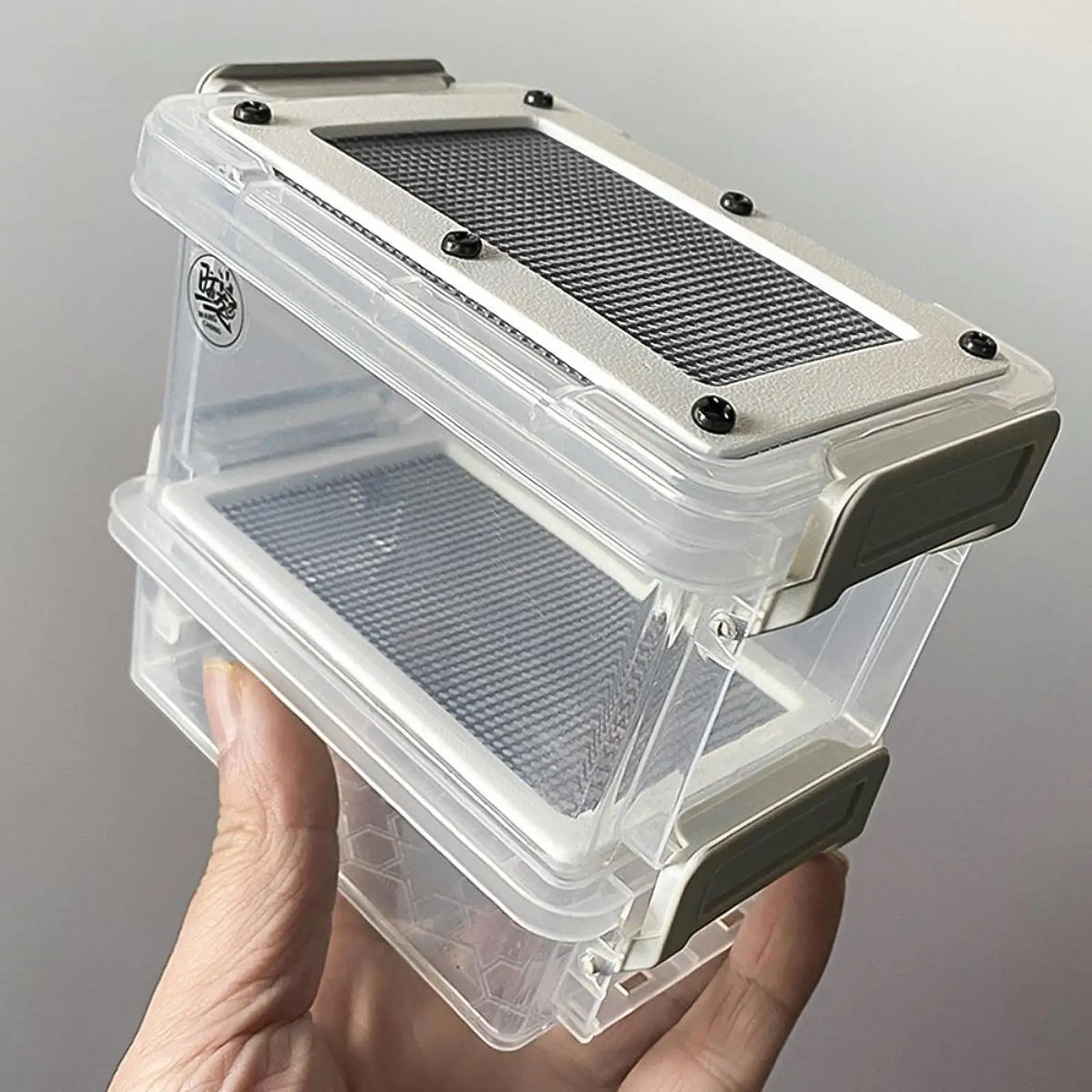 Caja de alimentación de cucarachas transparente, caja de cría de gusanos de comida reutilizable, Mini contenedor de gusanos de comida para terrario de mascotas, contenedor para incubar - imagen 4
