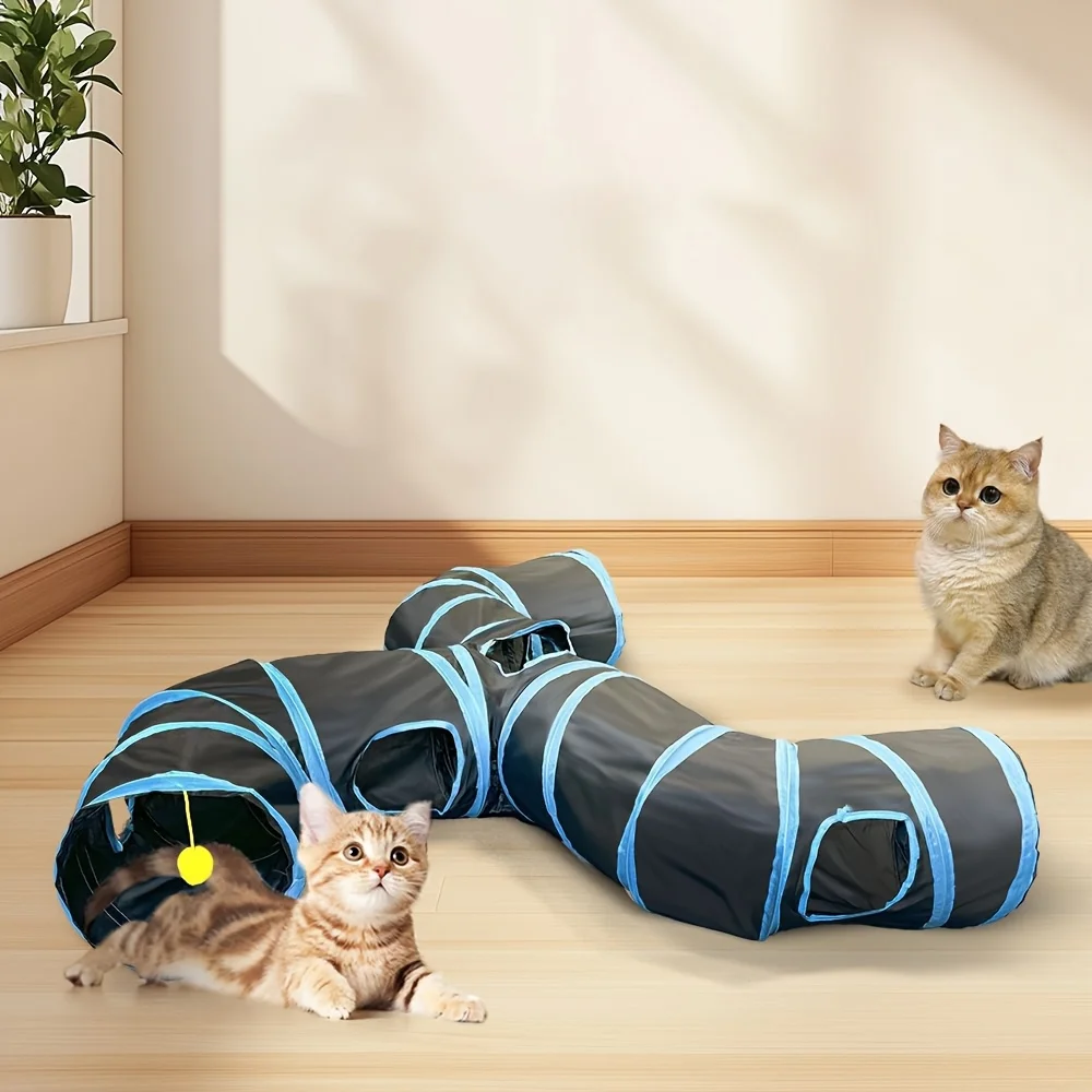 Túnel extensible 3 vías para gatos – Juguete de grifo rodante - imagen 5