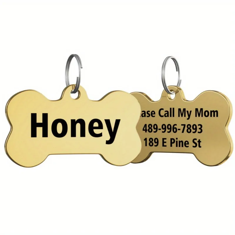Placa identificativa acero inoxidable para perro y gato – Grabado antipérdida - imagen 4