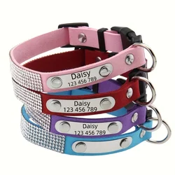 Collar personalizable para gato: brillantes, grabado nombre y teléfono