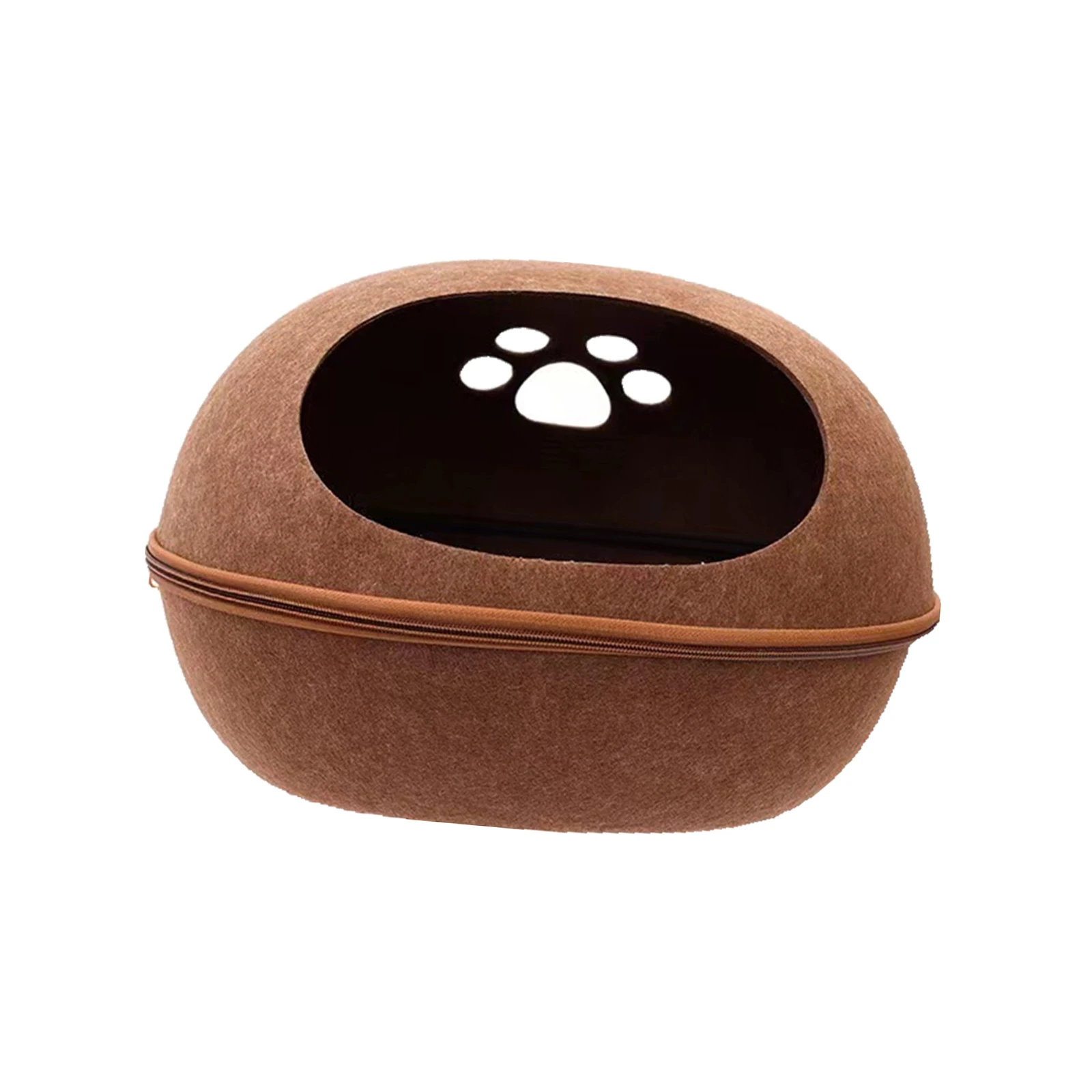 Casa semicerrada para perros y mascotas, cama de fieltro cálida y resistente a los arañazos para gatos, cueva para interiores, tienda para gatos, cama para dormir para mascotas, suministros para mascotas - imagen 5