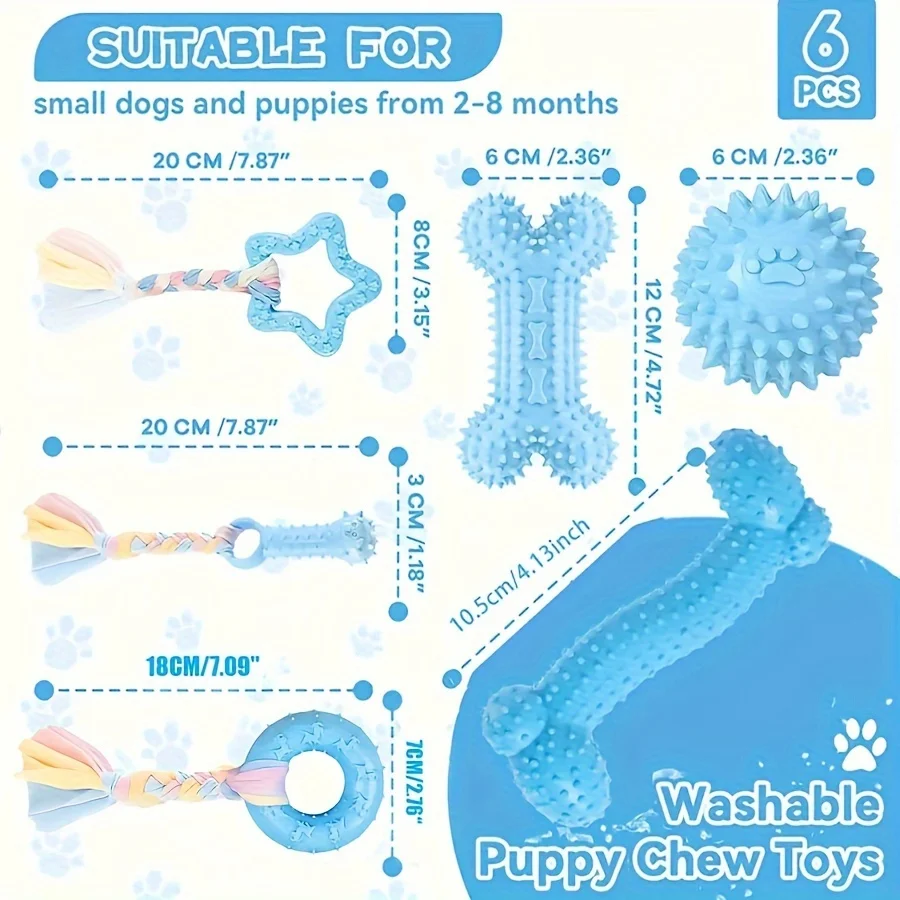 Juguetes masticables resistentes para perros cachorros – Goma segura - imagen 2