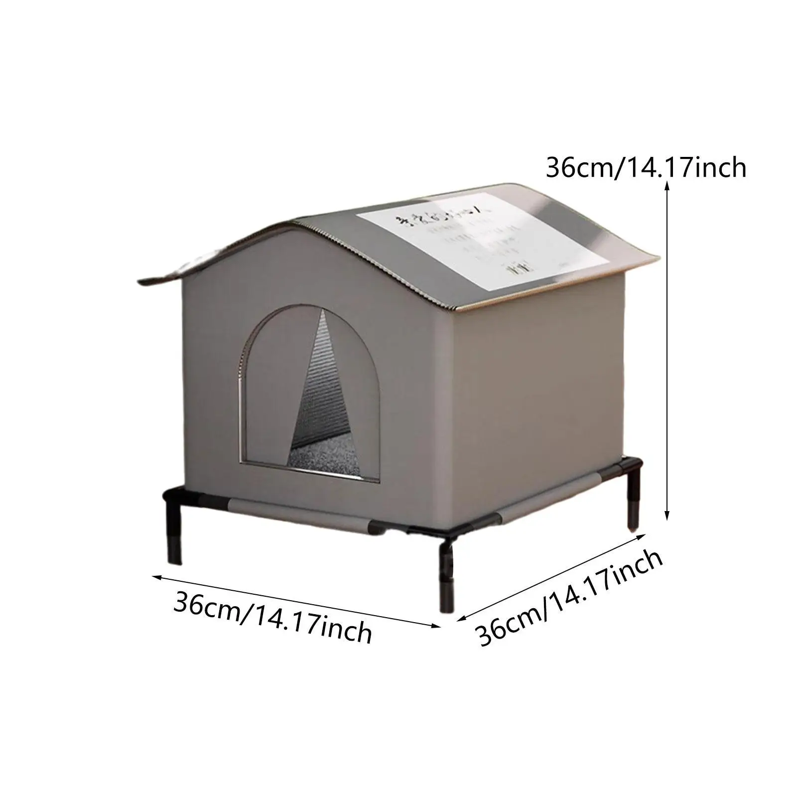 Casa para gatos de tela Oxford, refugio cálido para invierno resistente a la intemperie con almohadilla suave para perros pequeños, suministros para mascotas - imagen 5