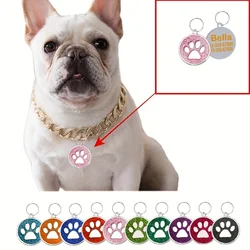 Etiquetas personalizadas para perros y gatos grabadas con nombre pata