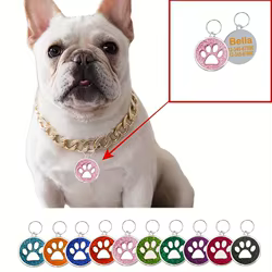 Etiquetas personalizadas para perros y gatos grabadas con nombre pata