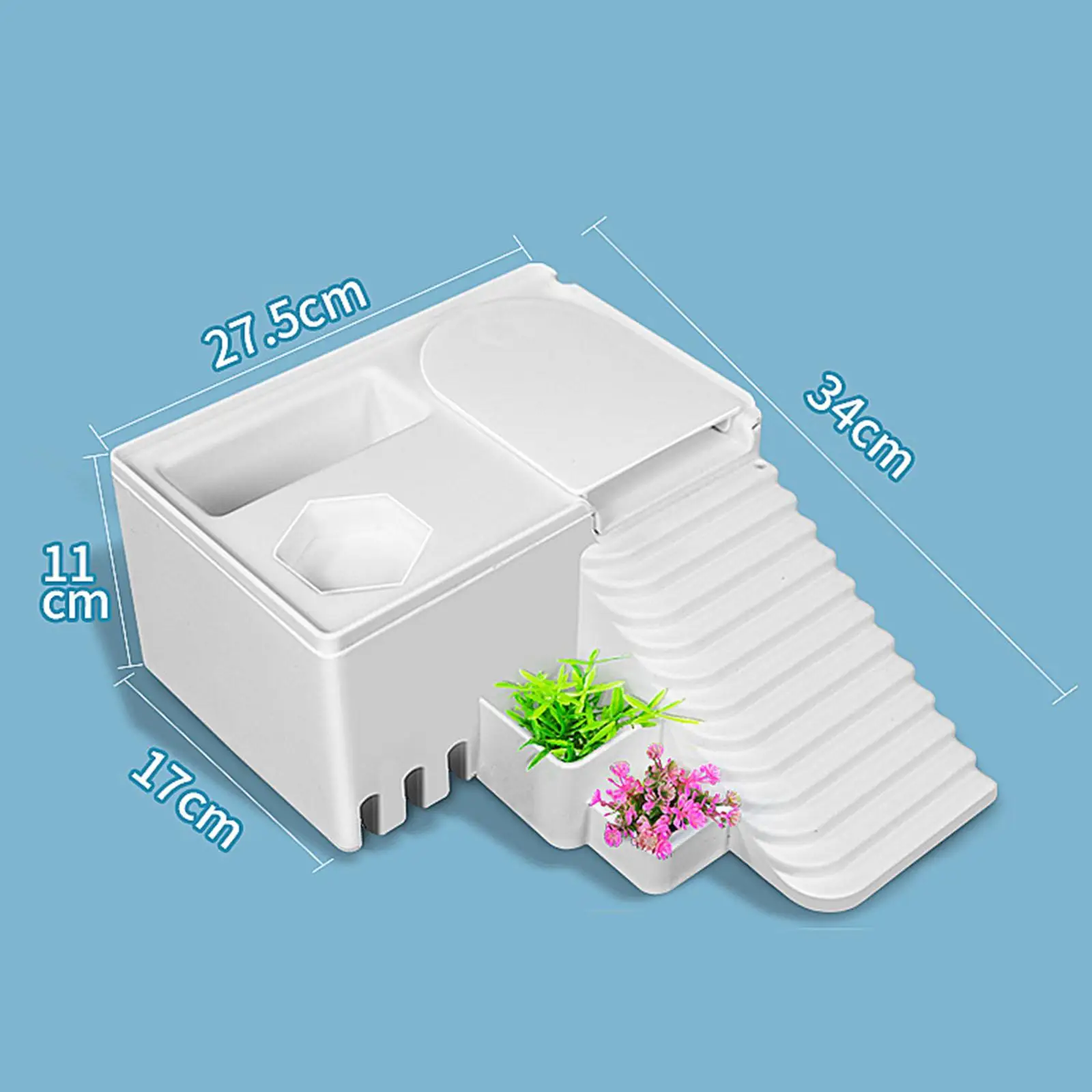 Turtle Basking Platform with Ladder Tortoise Climbing Platform Aquarium Turtles Tank Decorations Fish Tank Dock Platform - imagen 4