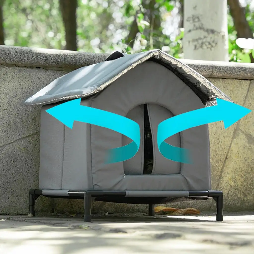 Casa para gatos al aire libre, refugio cálido con aislamiento para gatos, tienda para gatos resistente a la intemperie para jardín, porche, patio trasero, casa para mascotas - imagen 4
