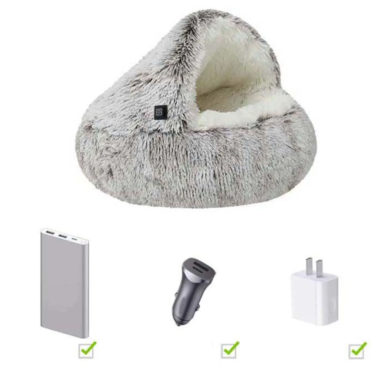 Cama calefactora semicerrada para gatos, nido cálido de invierno para cachorros y gatos de interior y perros pequeños, cama calefactora, suministros para mascotas - imagen 4