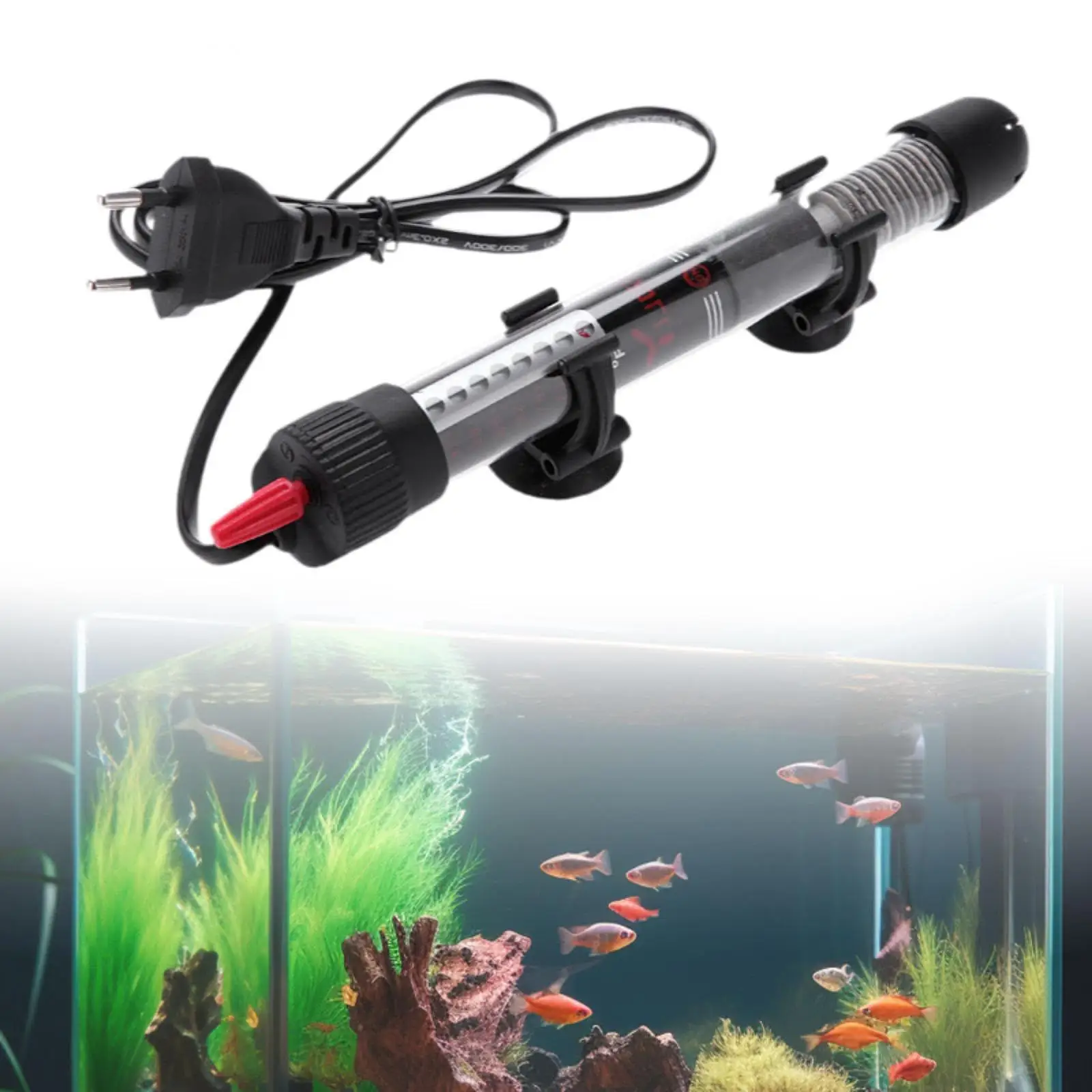 25/50/100/200W Submersible Fish Tank Heater with Suction Cups Aquarium Auto Temperature Control Warmer for Aquatic Pet Supplies