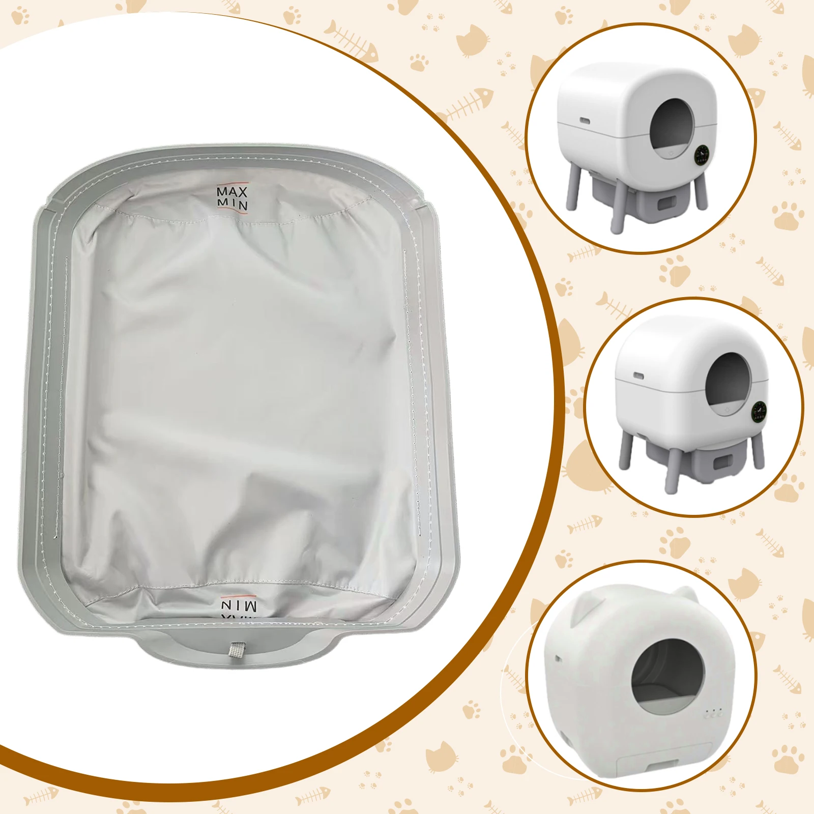 Revestimiento automático para caja de arena para gatos, reutilizable, fácil de limpiar, suave, estera para caja de arena para gatos, revestimiento extraíble, suministros de limpieza para mascotas - imagen 3