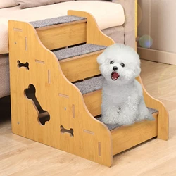 Escalera antideslizante de madera para perros pequeños y gatos