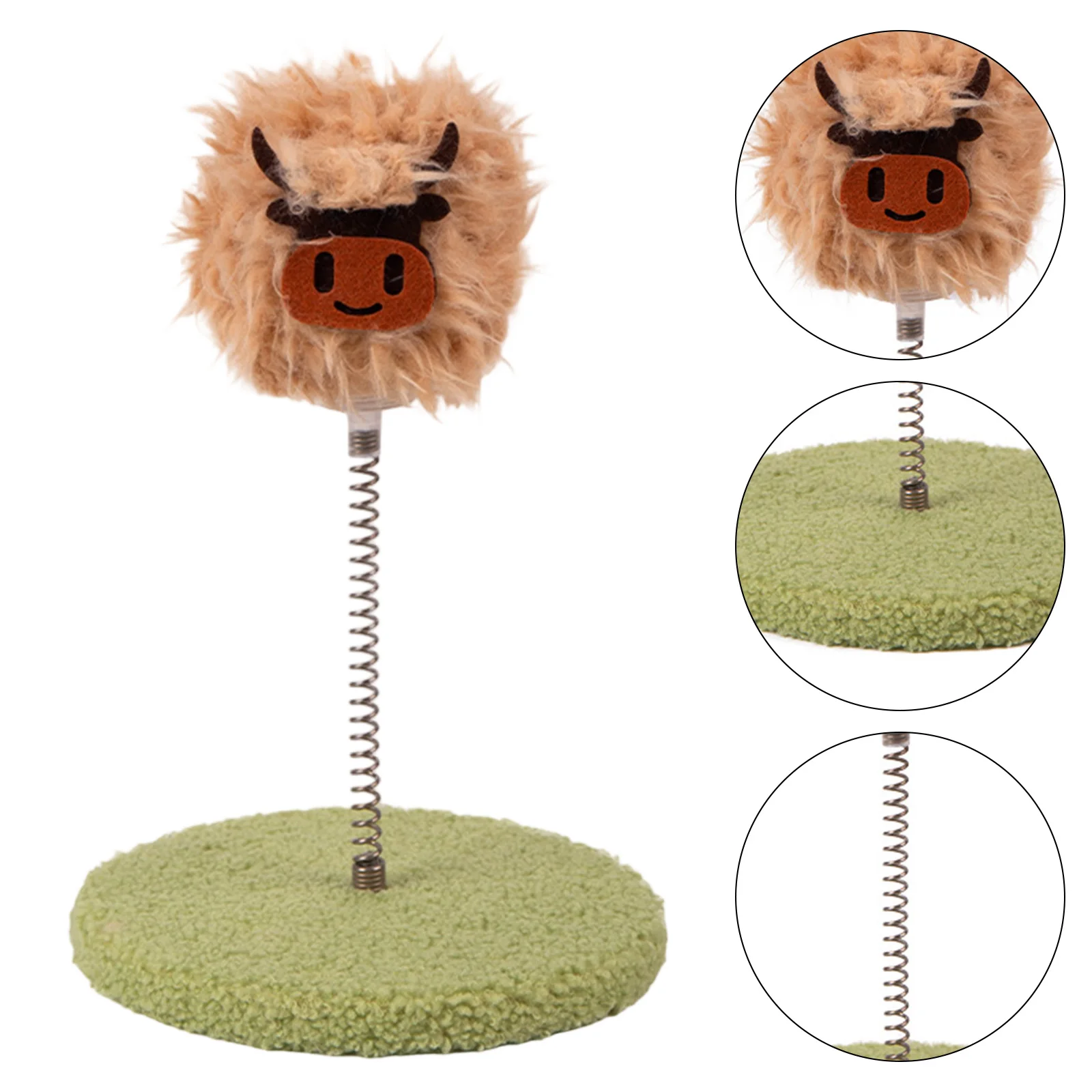 Rascadores para gatos, juguete interactivo de simulación de primavera, pluma, gatito, juguete interactivo de peluche para gatos, suministros para mascotas - imagen 4