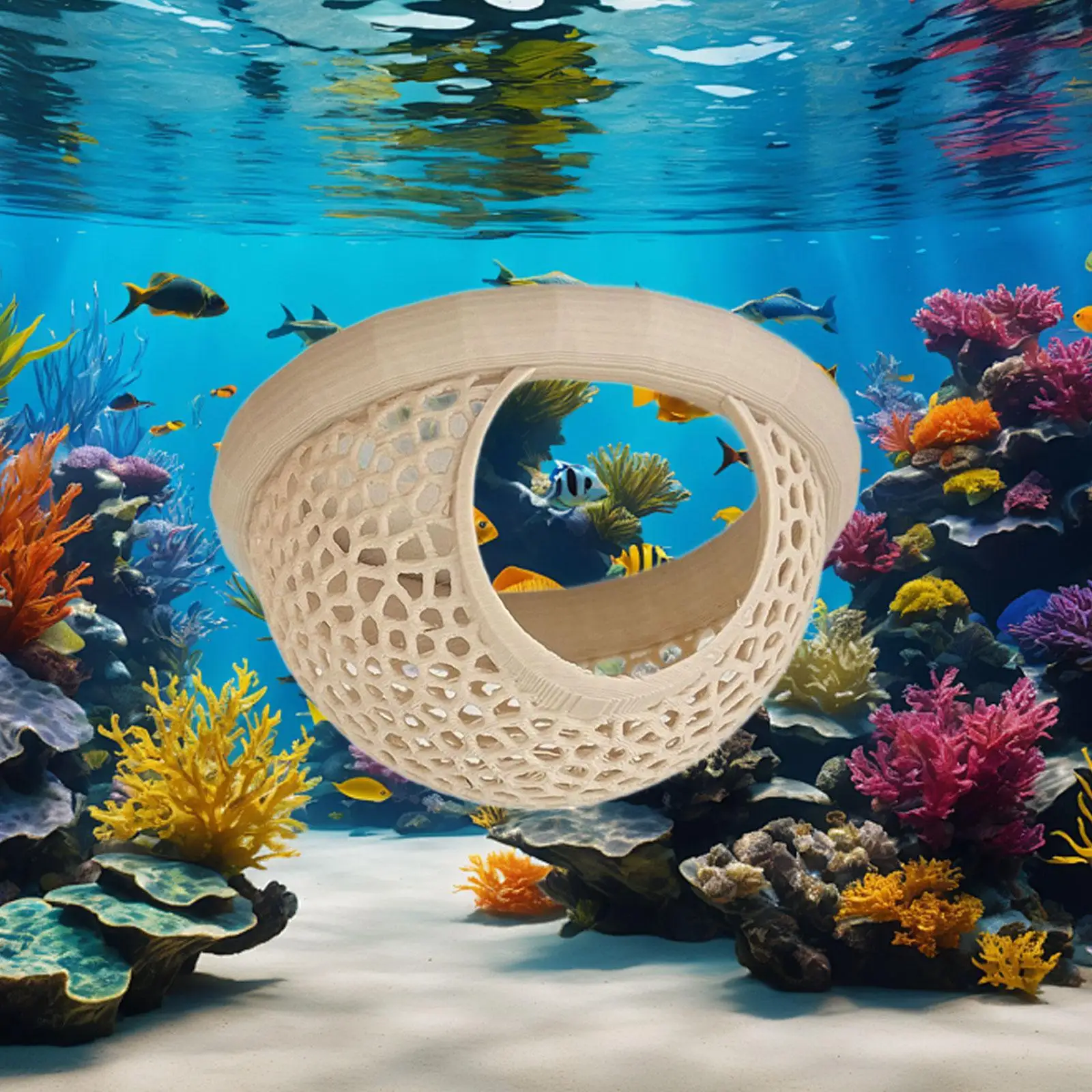 Cueva oculta de camarones y peces flotantes, accesorios decorativos para tanque, anillo de alimentación, hamaca de descanso para camarones Betta, pequeño acuático