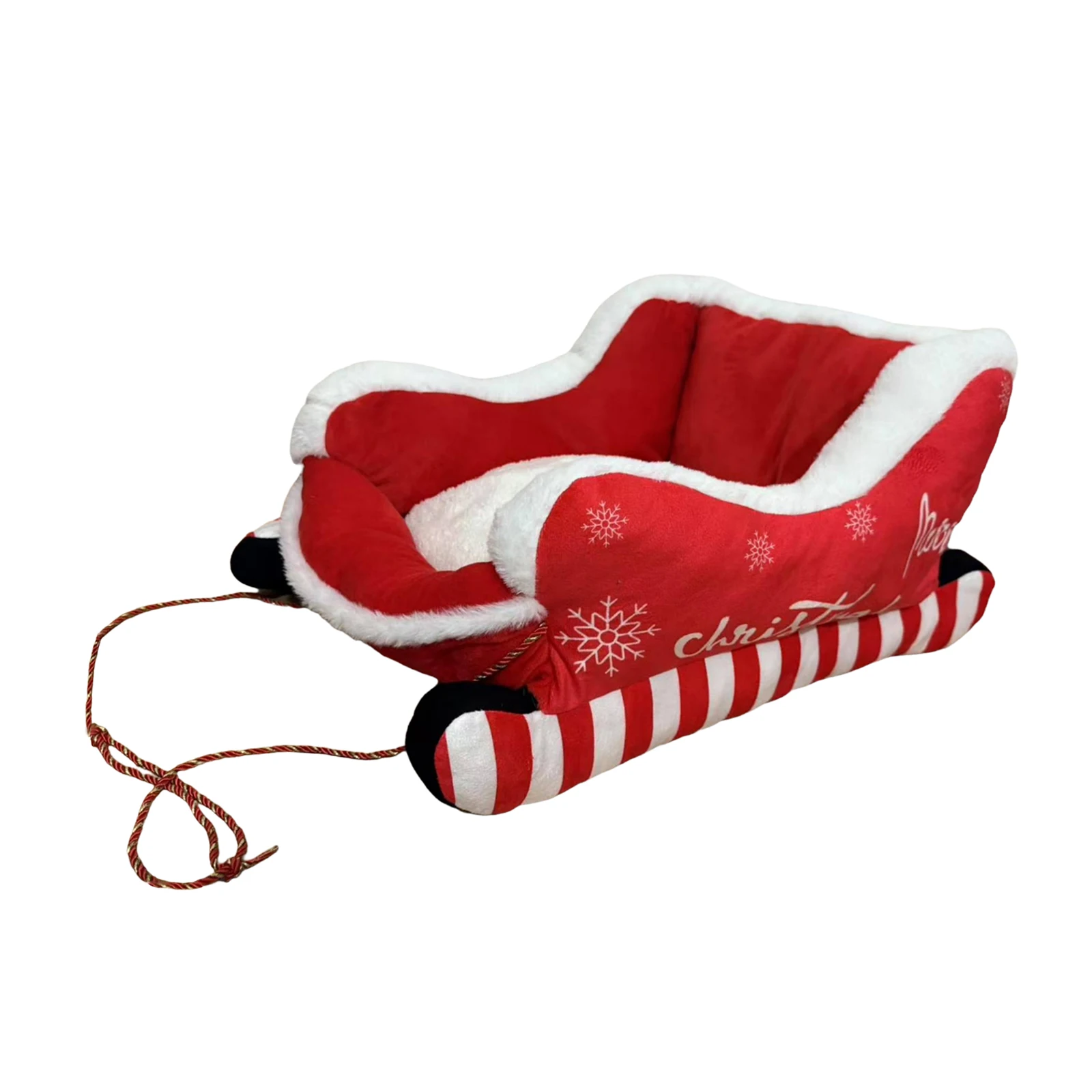 Cama navideña para perros con trineo, sofá cálido lavable con parte inferior antideslizante para mascotas, nido navideño para perros y gatos para invierno, cálido, interior y exterior - imagen 5