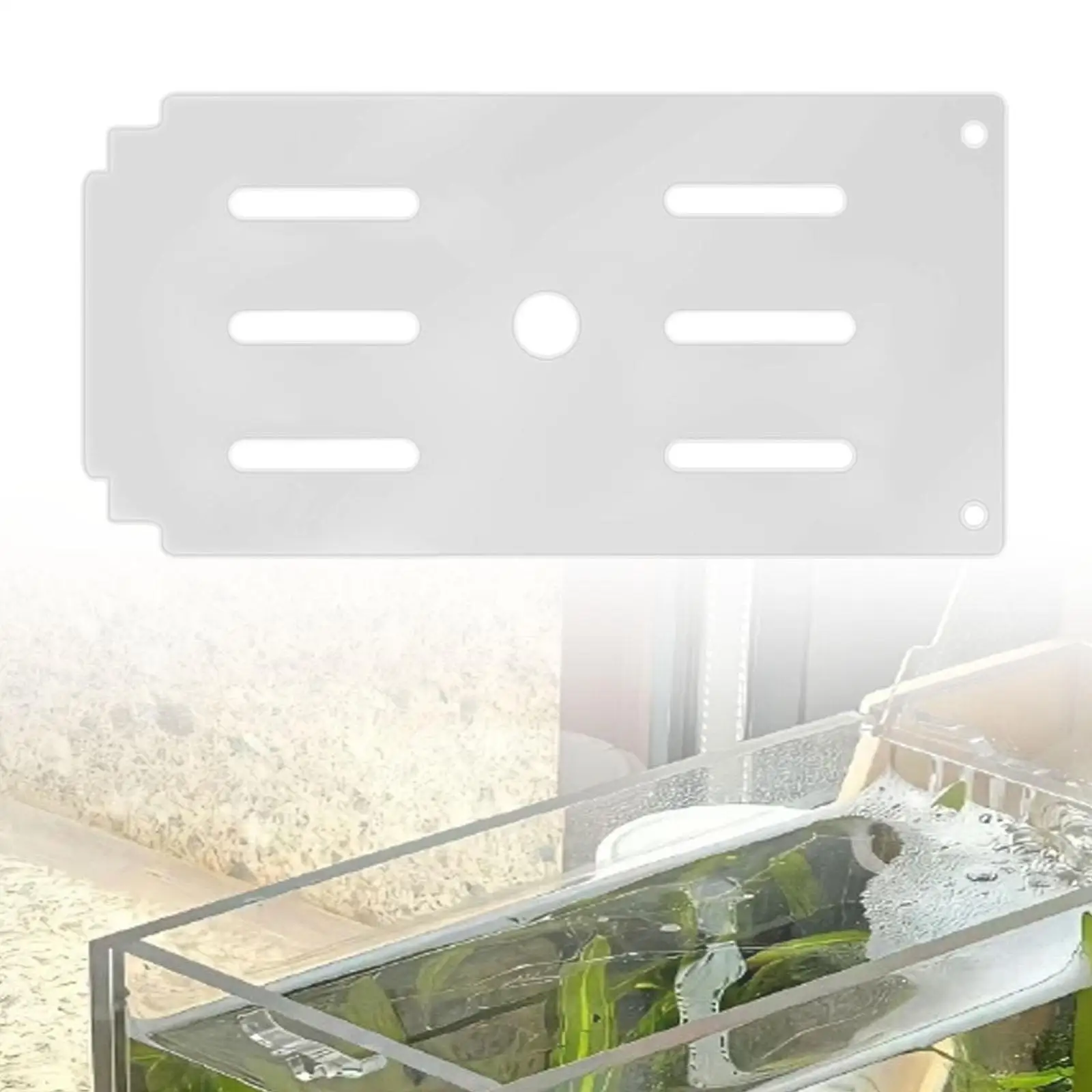 Cubierta acrílica para acuario con orificios de alimentación, tapa transparente antisalto para pecera, fácil de instalar - imagen 2