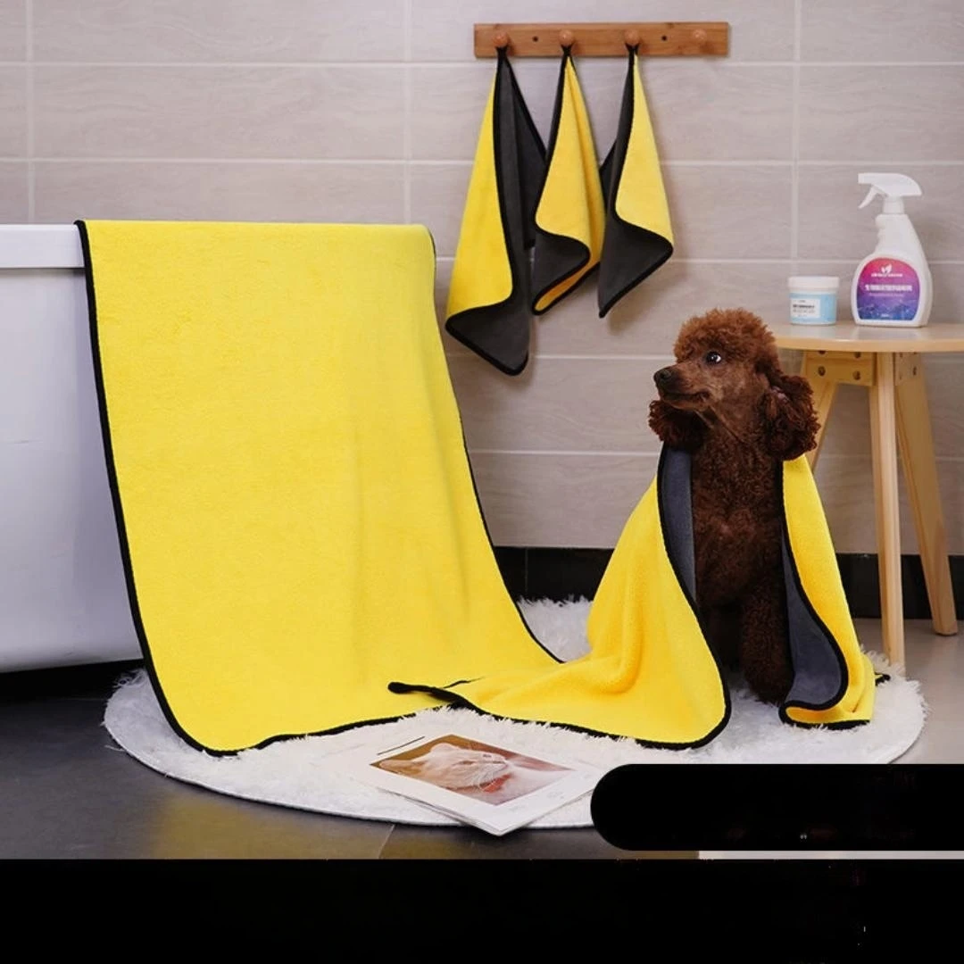 Nuevo Toalla absorbente para perros, Toalla de baño de microfibra para perros, albornoces para perros, paño de limpieza