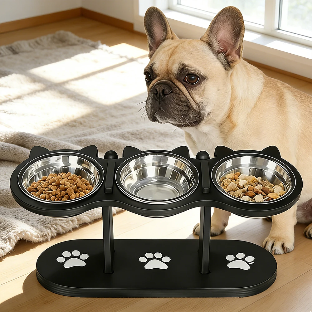 Comedero elevado para perros pequeños, cachorros, gatitos y bulldogs