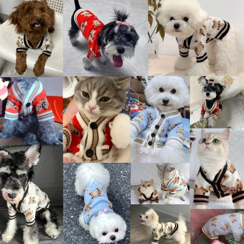 Ropa de lujo para perros, cárdigan cálido de invierno para Halloween, suéteres para perros, ropa para Chihuahua, Bulldog Francés, abrigo para mascotas, chaqueta para cachorros, Artículos para Mascotas - imagen 2