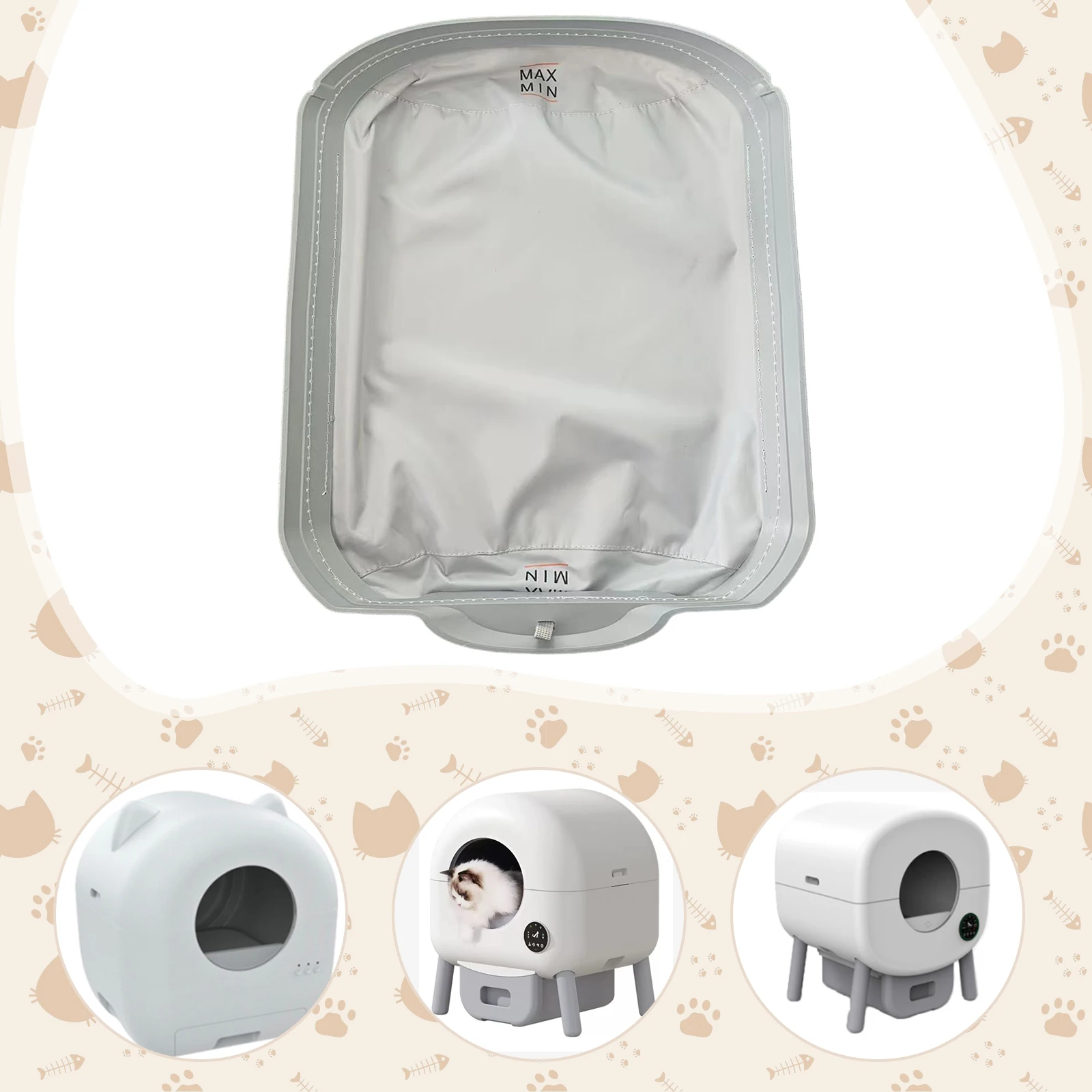 Revestimiento automático para caja de arena para gatos, reutilizable, fácil de limpiar, suave, estera para caja de arena para gatos, revestimiento extraíble, suministros de limpieza para mascotas - imagen 2