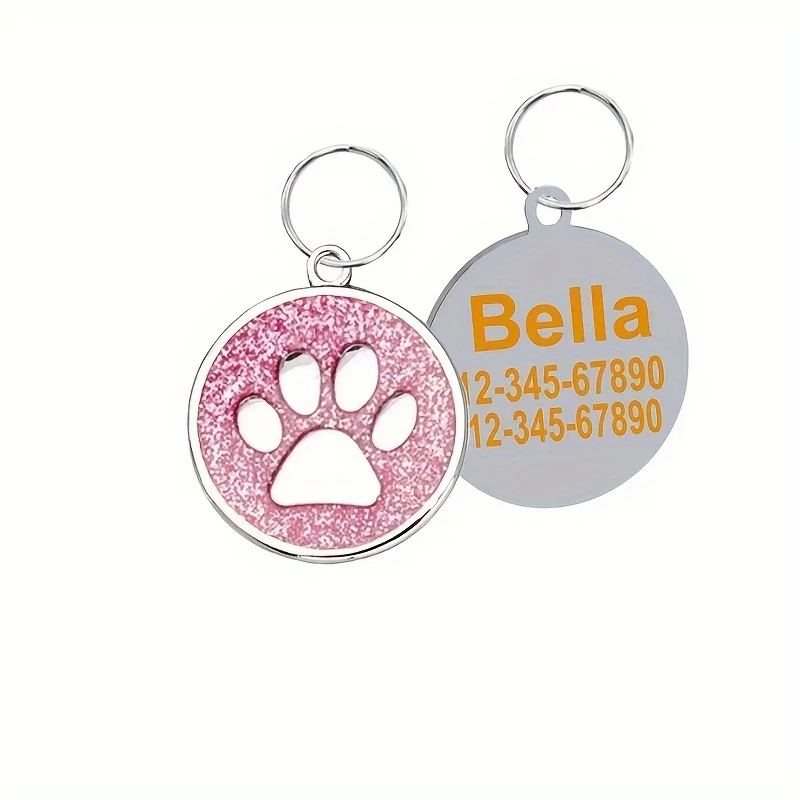 Etiquetas personalizadas para perros y gatos grabadas con nombre pata - imagen 4