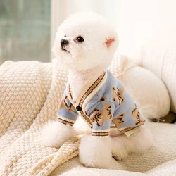 Cárdigan a rayas para perros pequeños – Jersey cálido Chihuahua Bichon Frise