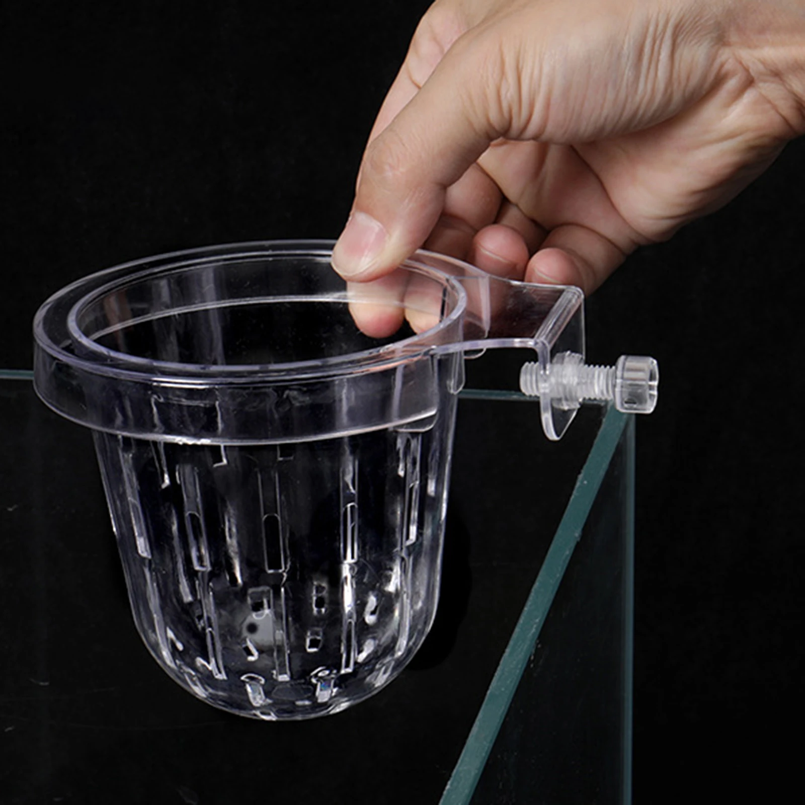 Soporte para plantas de acuario, cesta colgante para plantar césped y agua, tazas para macetero de acuario montadas en la pared para decoración de pecera - imagen 4