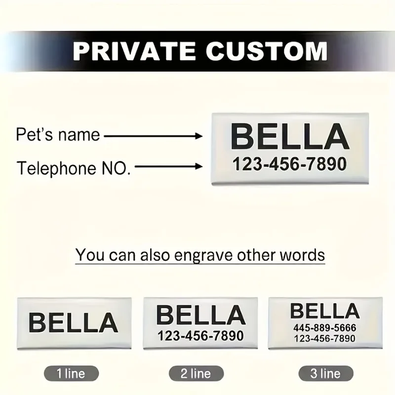 Collar reflectante personalizado para gatos con placa identificación