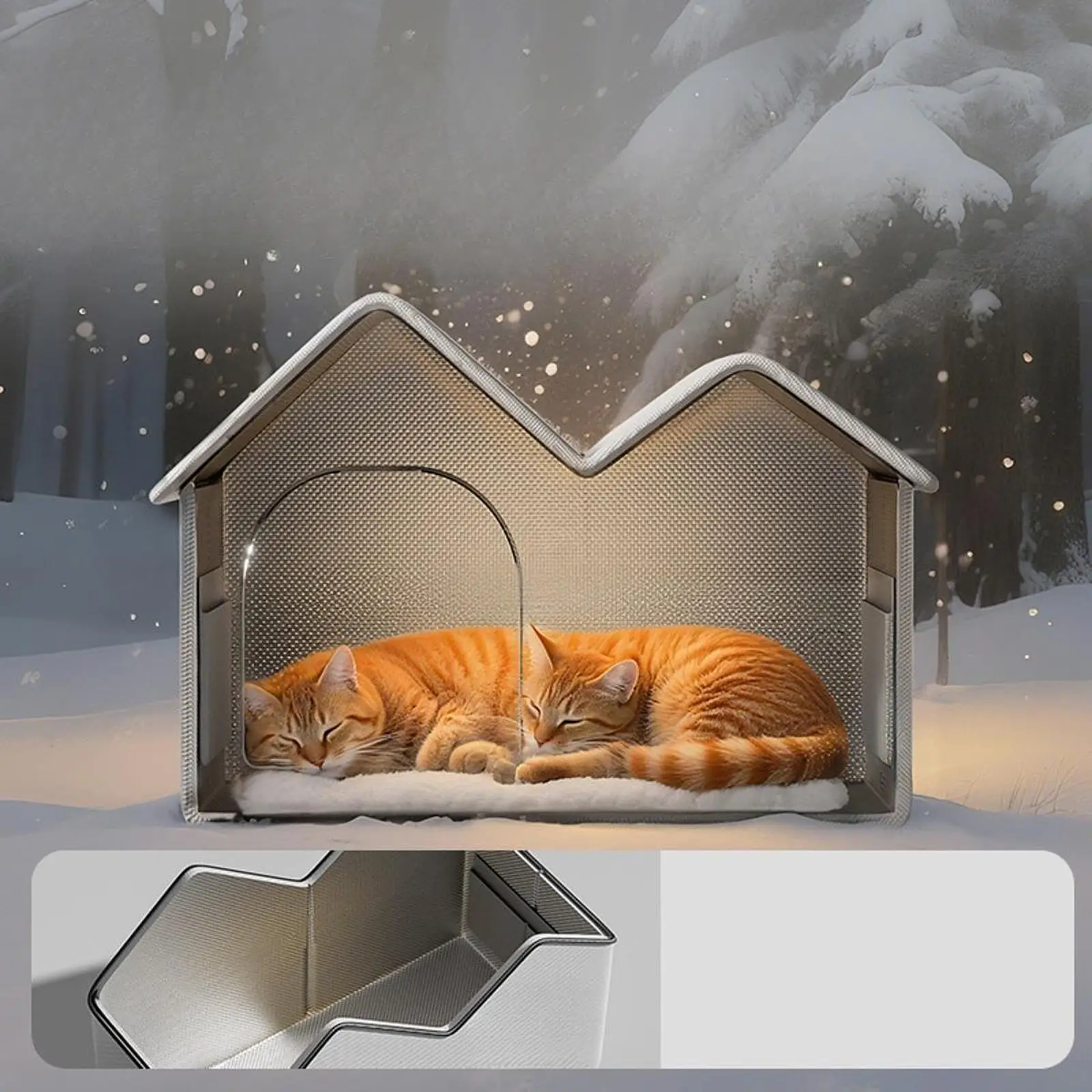 Casa para gatos sin hogar, refugio impermeable para mascotas, casa para perros, perrera para interiores y exteriores, suministros para cachorros pequeños y gatitos, invierno - imagen 3