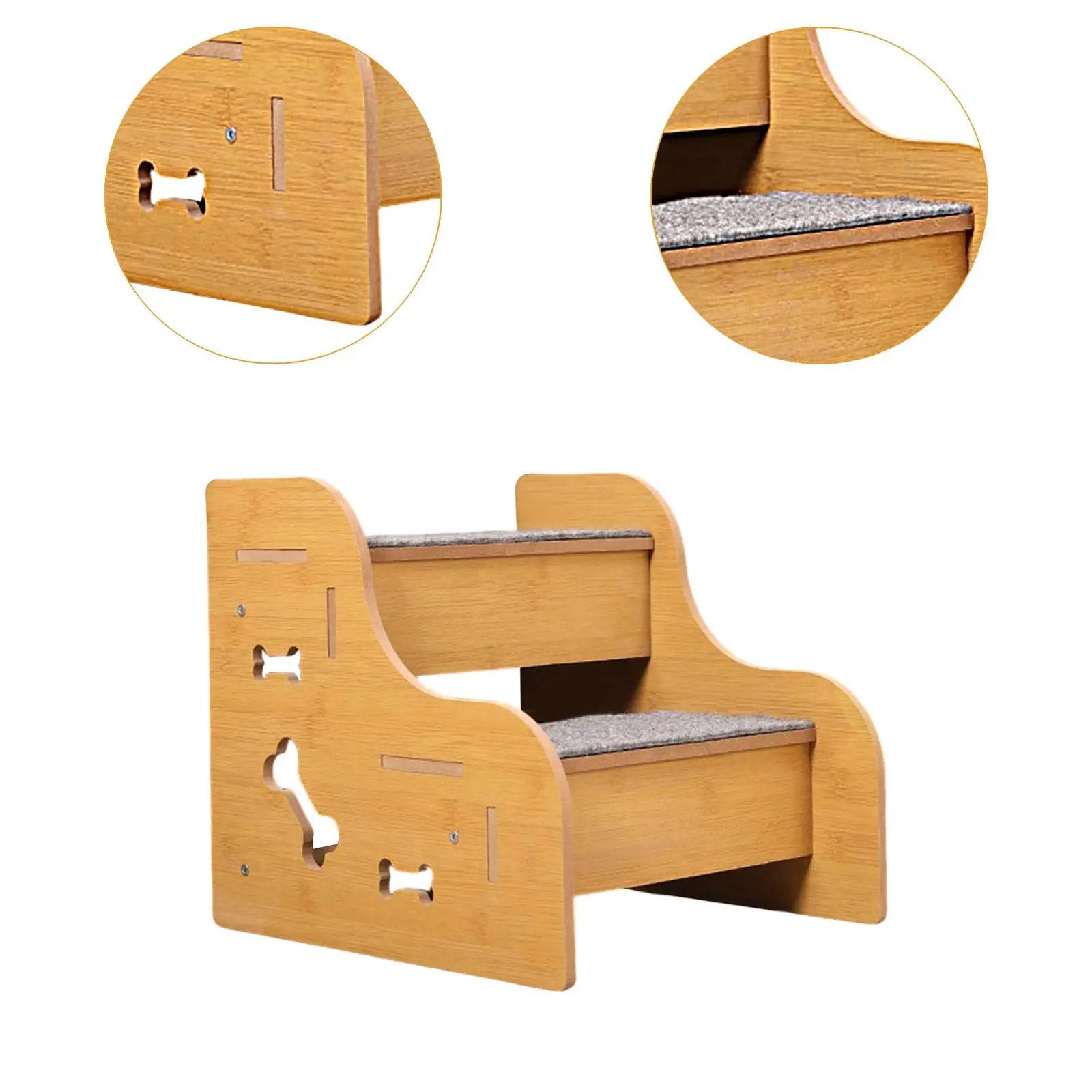 Escalera antideslizante de madera para perros pequeños y gatos - imagen 4