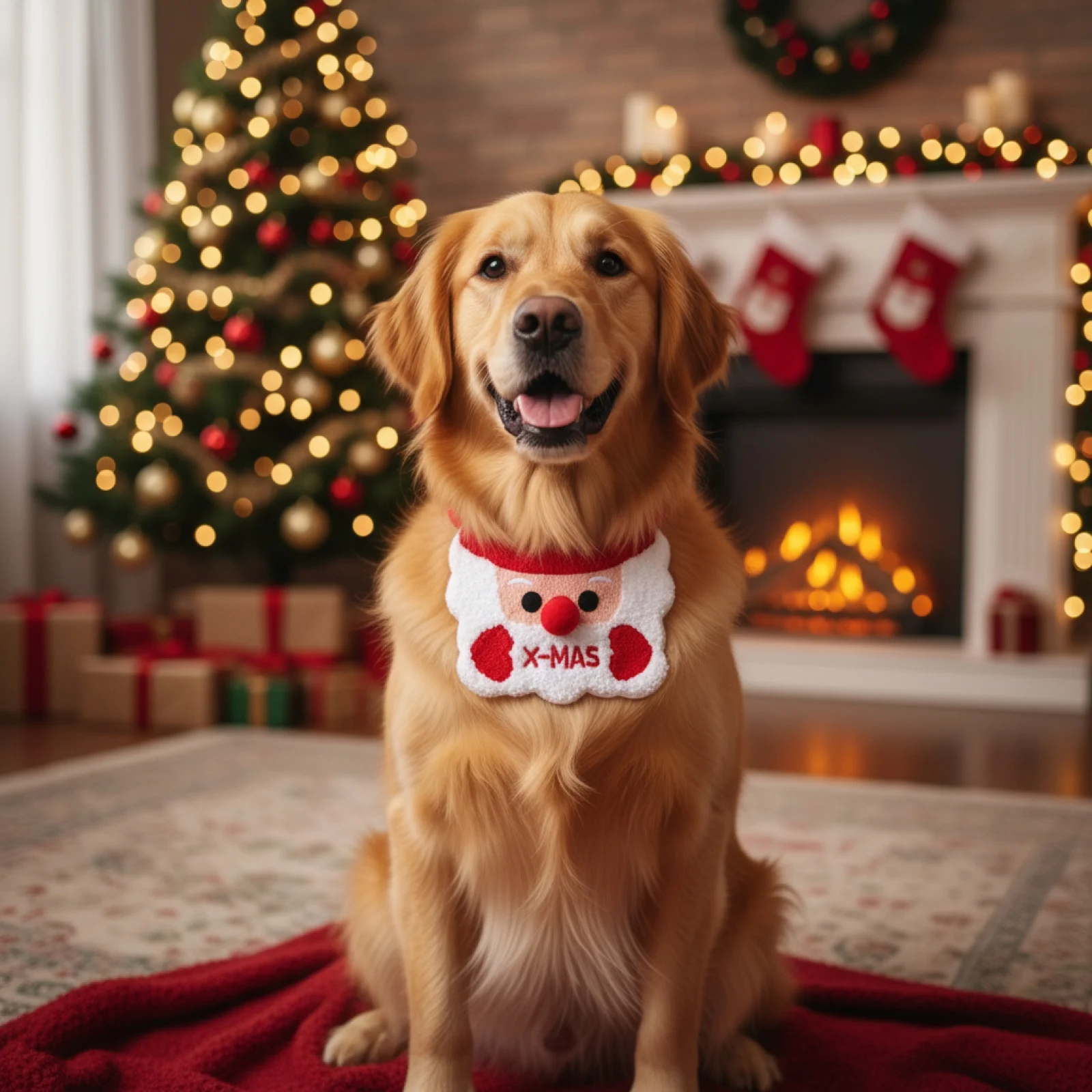Babero ajustable para mascotas, bufanda navideña, babero para perro de Papá Noel, accesorios de disfraz para mascotas, ropa de vacaciones para perros pequeños y gatos - imagen 3