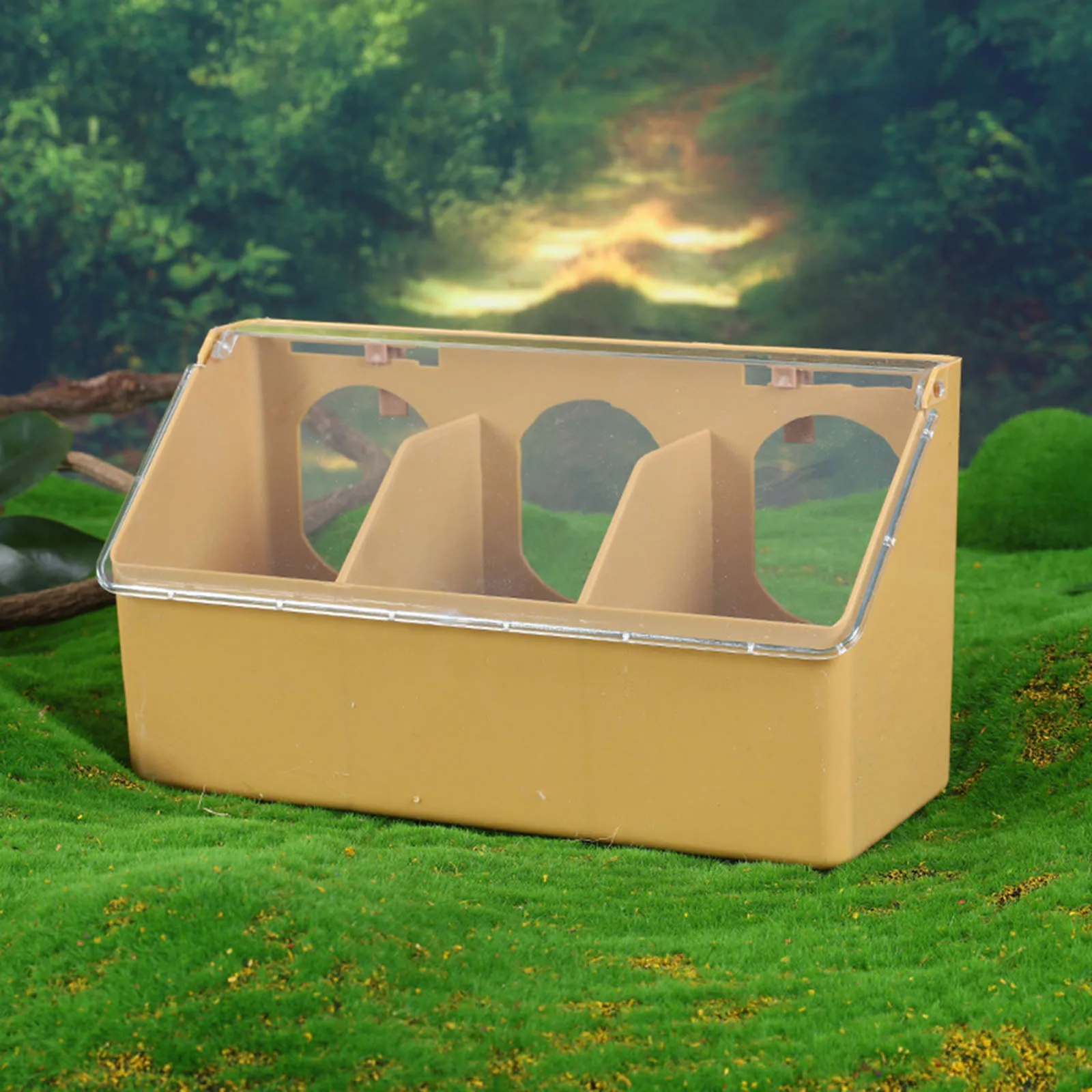 Caja de alimentación colgante para pájaros, 2/3 rejillas, alimentador de agua de plástico para pájaros, dispensador de comida para palomas para loros, cacatúas, suministros de alimentación para pájaros - imagen 3