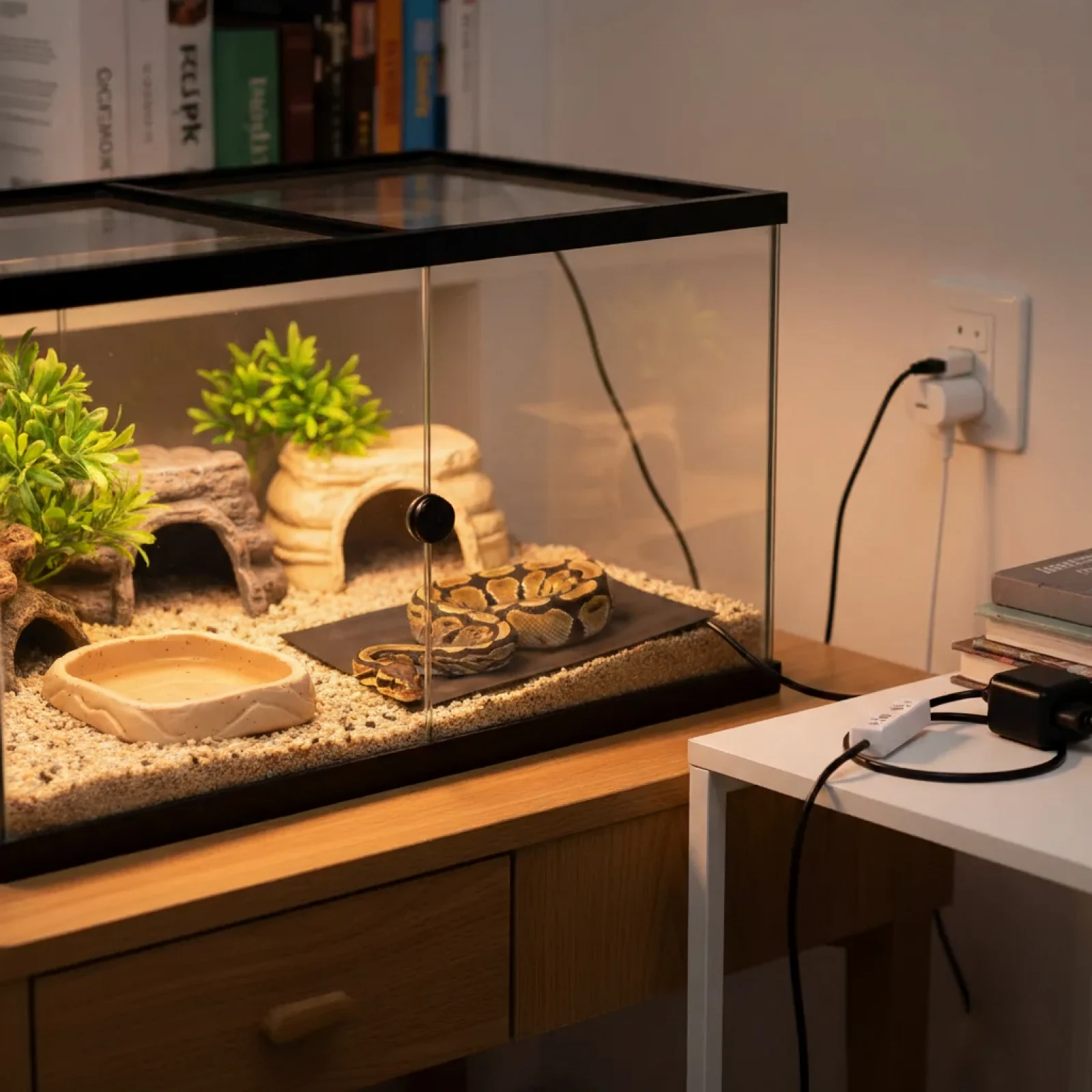 Almohadilla calefactora para reptiles, calentador de temperatura ajustable portátil USB, cojín calefactor para mascotas para dragón barbudo, cama calefactora de invierno - imagen 3