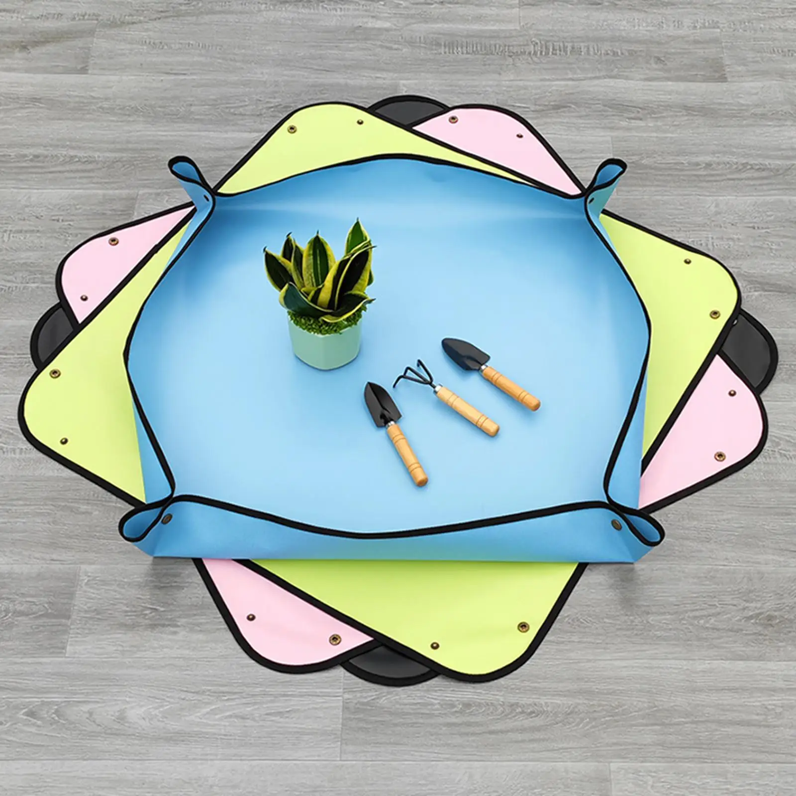 Estera plegable impermeable para repotting de plantas, almohadilla para macetas para trasplante de macetas, mezcla de suelo, herramienta de poda de plantas para jardín