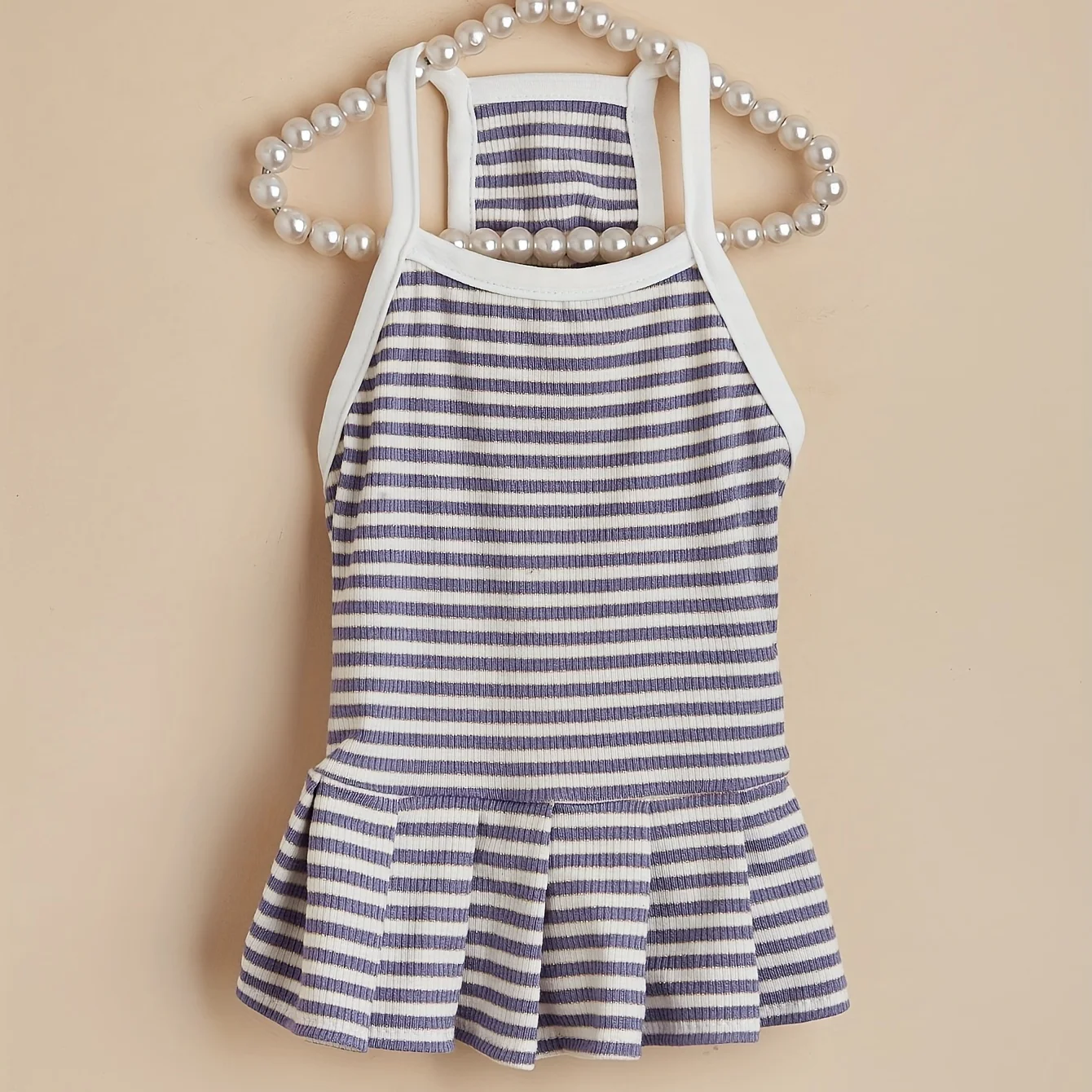 Vestido a rayas para mascotas, ropa con dobladillo con volantes, vestidos de princesa de verano para niñas, disfraz para gatos y perros pequeños y medianos, fiesta diaria para cachorros - imagen 4