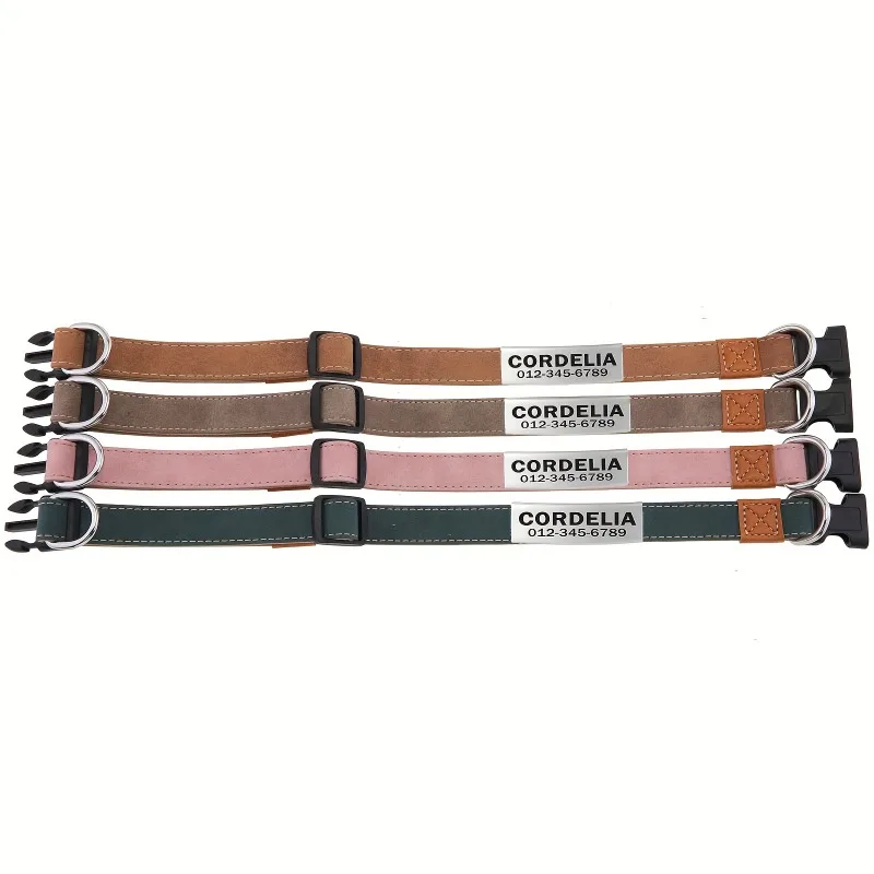 Collar identificativo con correa para perro – Placa grabable personalizada - imagen 3
