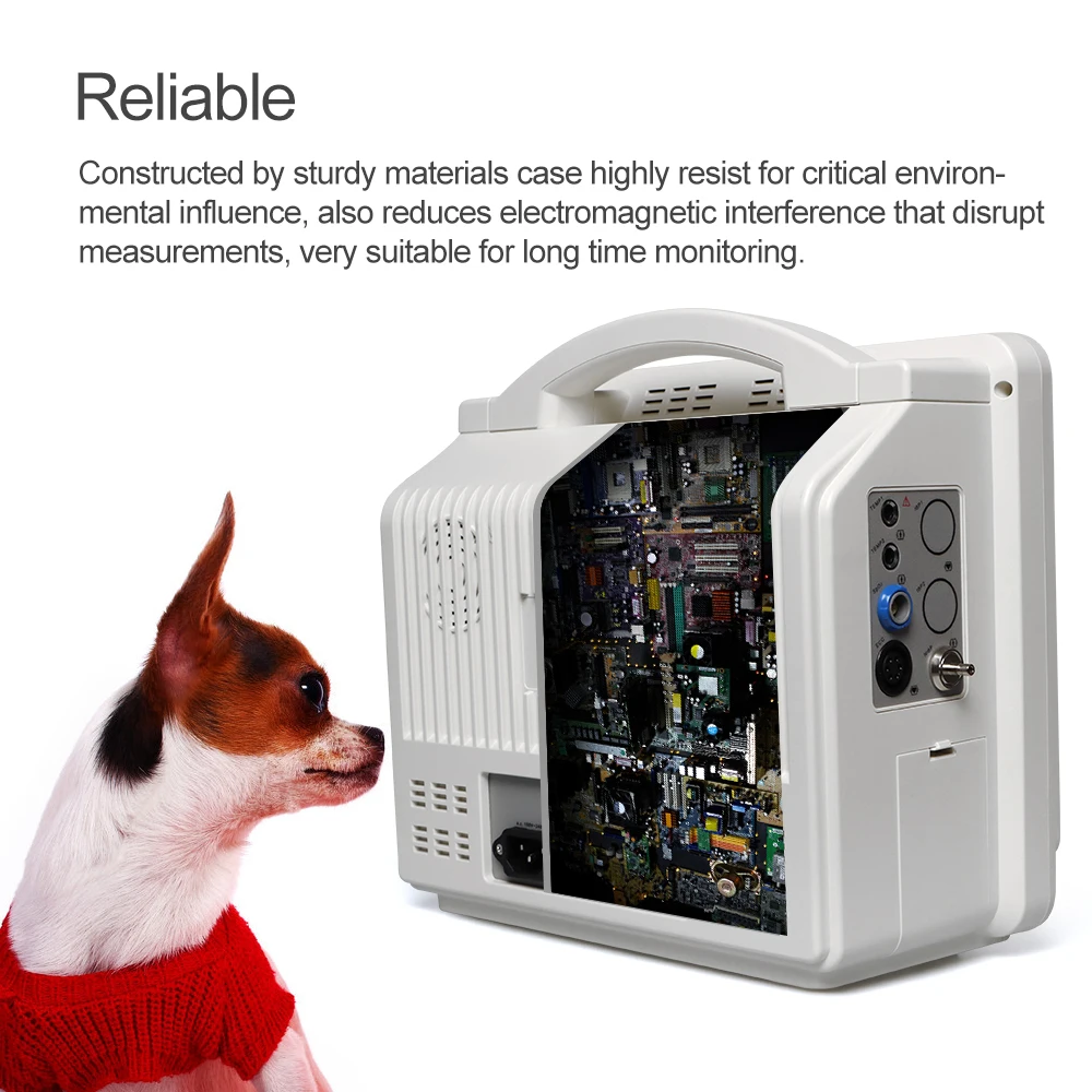Monitor veterinario SV2 pantalla LCD táctil de 5,5 "ECG RESP SpO2 PR NIBP Monitor de señales vitales multiparamómetros para animales de compañía