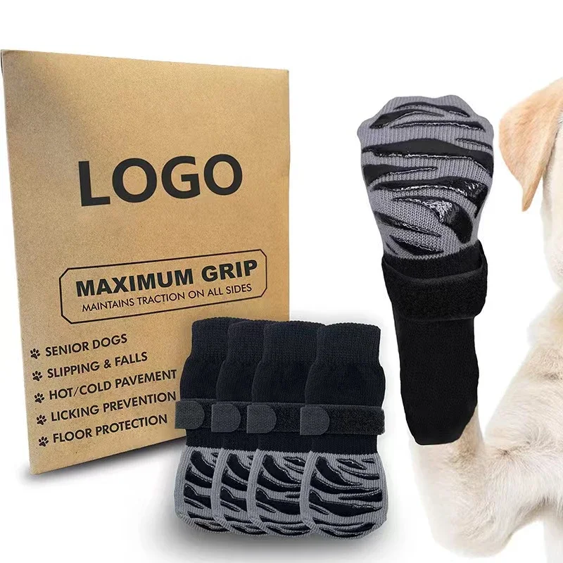 Calcetines para perros antideslizantes con agarre y cierre de gancho - imagen 2