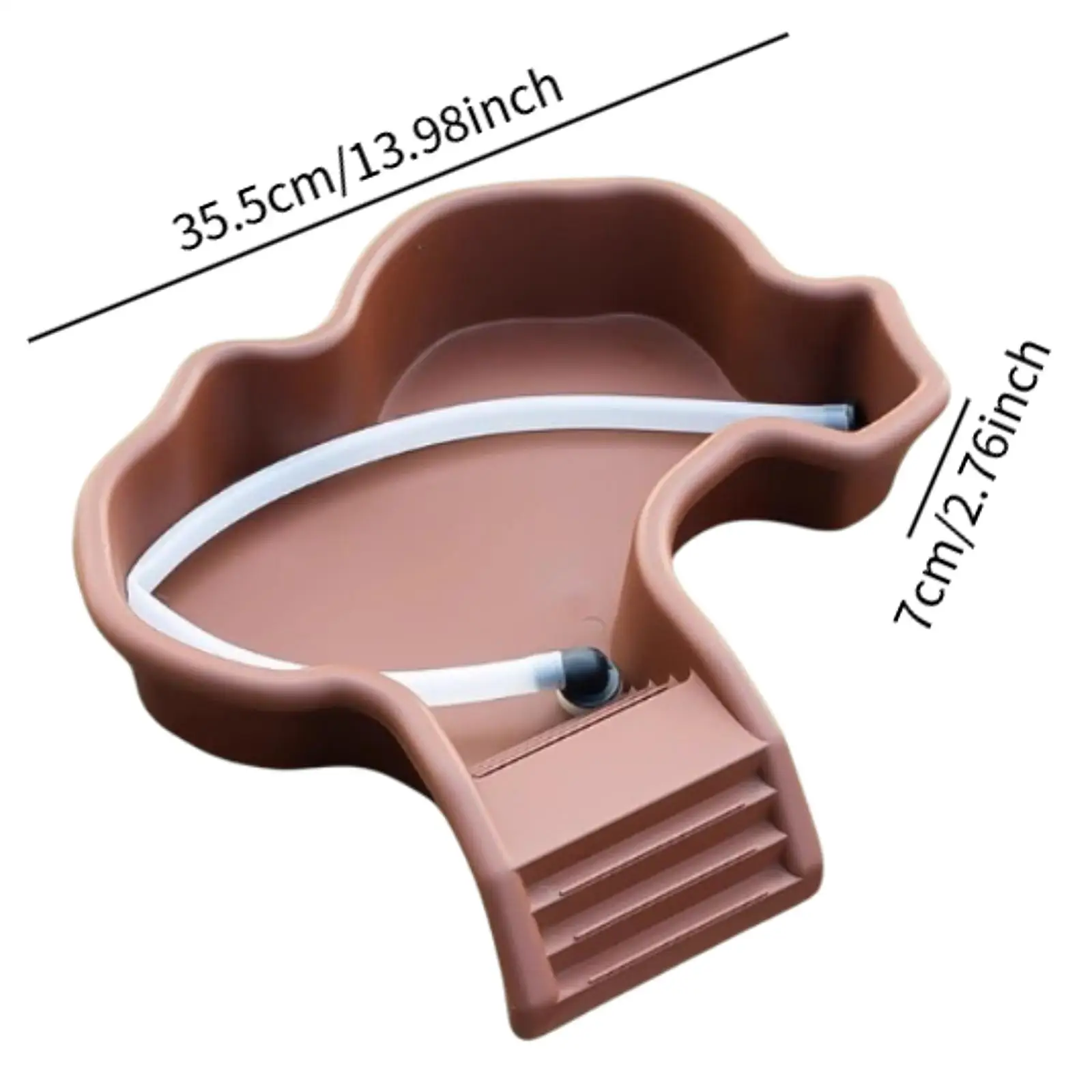 Plato de comida de tortuga con rampa, lavabo de baño de tortuga, plato de agua para reptiles para anfibios, ranas con cuernos, plataforma de tomar el sol de lagarto - imagen 5