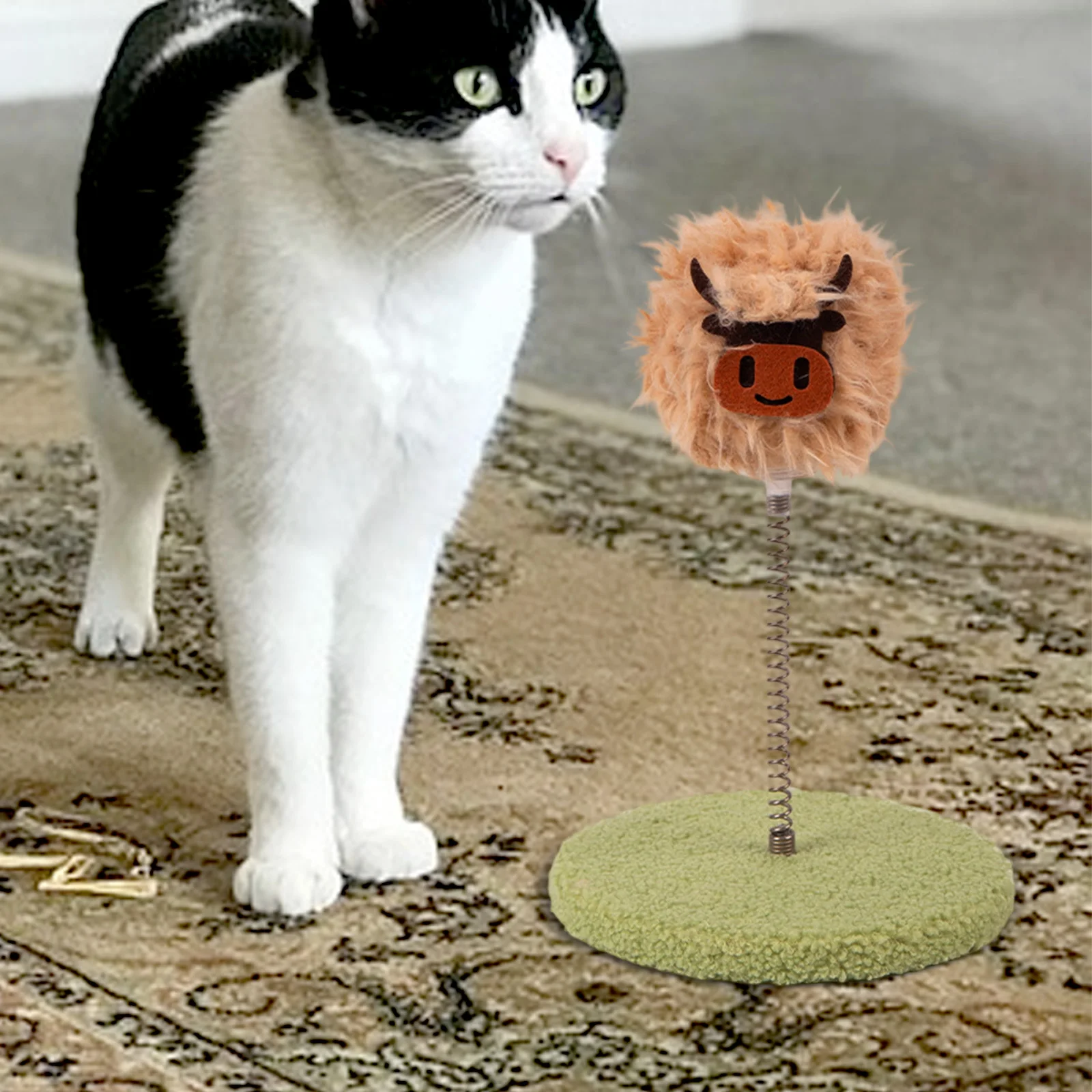 Rascadores para gatos, juguete interactivo de simulación de primavera, pluma, gatito, juguete interactivo de peluche para gatos, suministros para mascotas