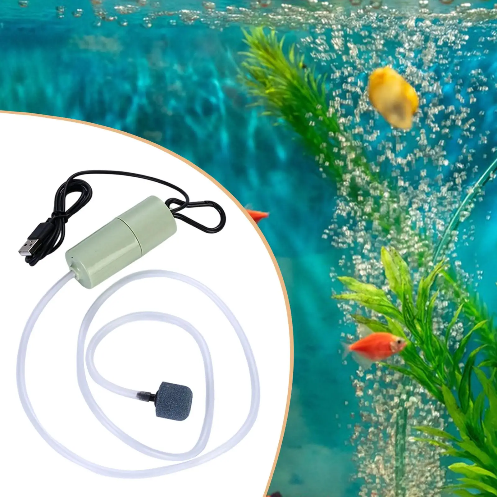 Mini Kit de bomba de aire USB para acuario, bomba de oxígeno de aire portátil para pecera, burbujeador pequeño silencioso para acuario, accesorios para acuario - imagen 2
